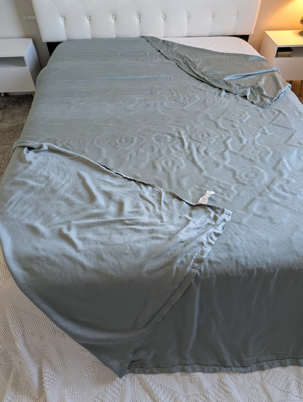 Pure Beech Sateen Sage Green 400T 100% Modal Queen Size Flat Sheet